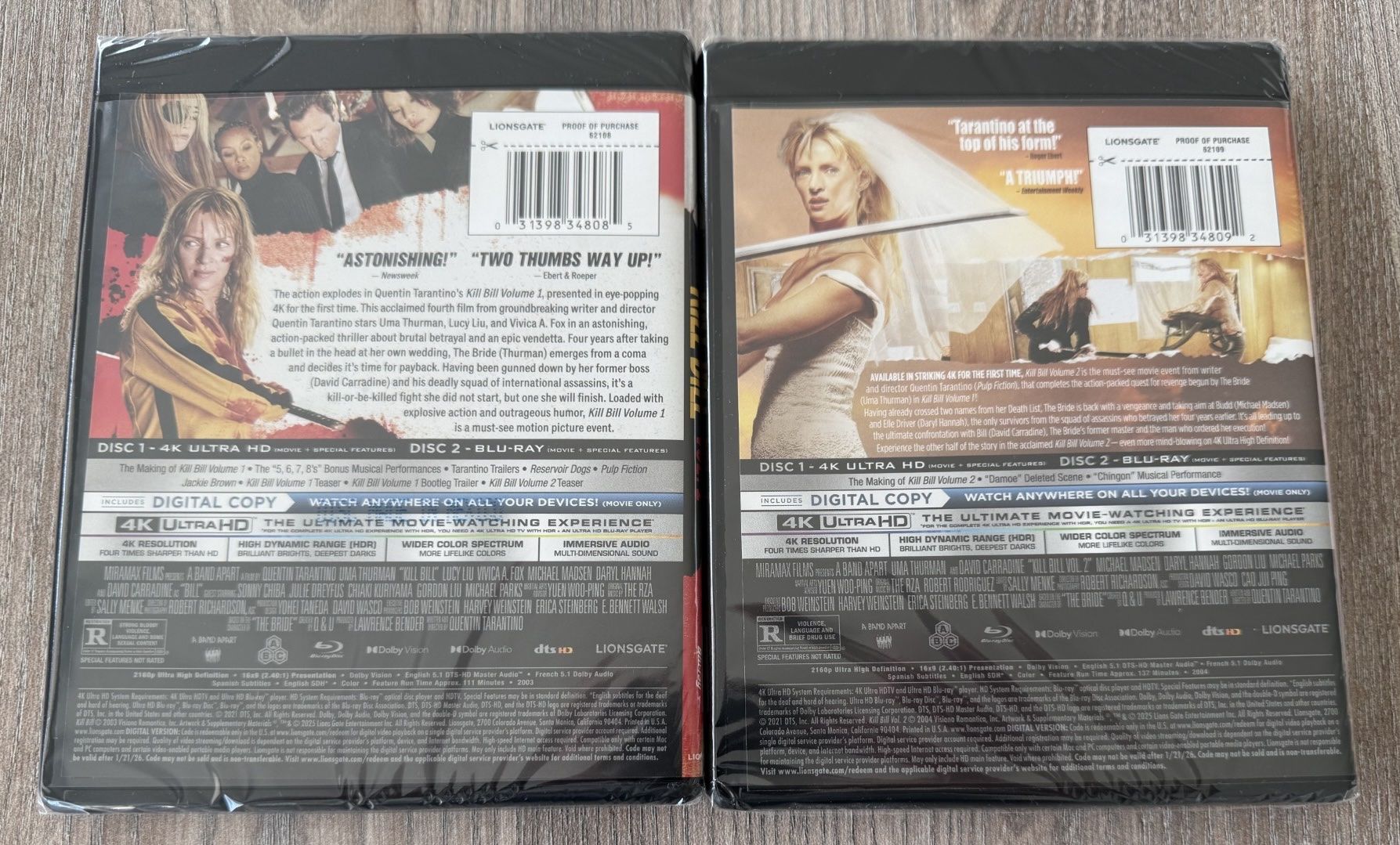 Tutti i DVDs: Kill Bill 1 & 2 4K UHD (US-Version) – Nuovo e nell'imballaggio originale da Malters venduto da starfighter01 3