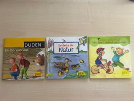 3 Pixi Bücher: Entdecke Natur, ein Bär reisst aus, Laufrad