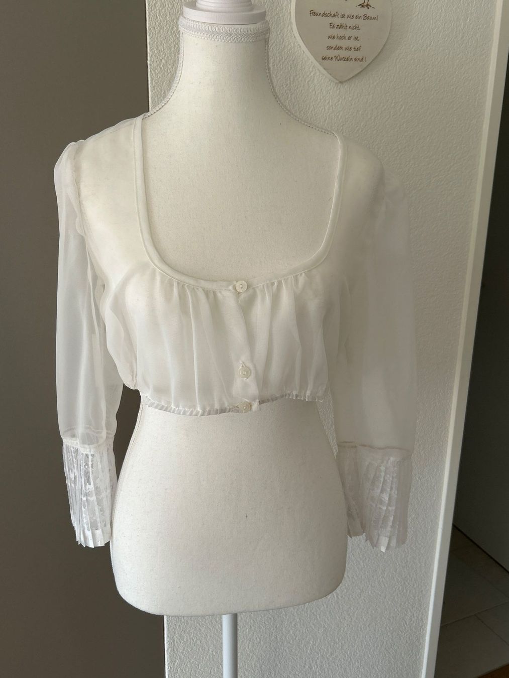 Camicette: Dirndlbluse von Wenger Austrian Style weiss – Usato da Brunnen venduto da Nala2929 1