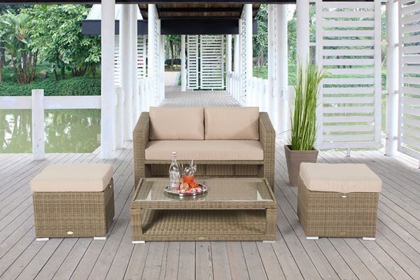 Viplounge Divani: Rattan Gartenmöbel mit klappbarem Tisch – Nuovo e nell'imballaggio originale da Uznach venduto da viplounge 1