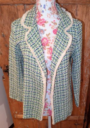 Baumwoll-Blazer in Bouclé-Optik - Größe S - NEU