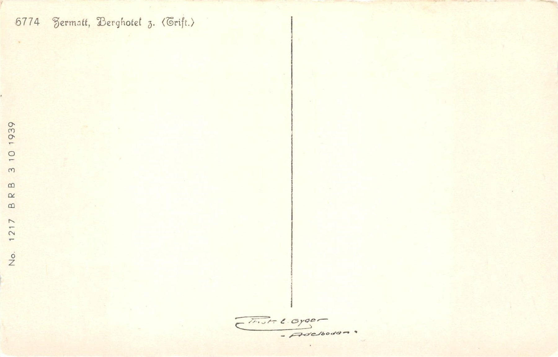 Ansichtskarten: Zermatt, Berghotel Findelengletscher, E. Gyger – Gebraucht aus Ottikon b.Kemptth. von Neptun1974 1