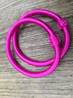 Armreif aus Marokko, Viscose fuchsia hell (dehnbar)