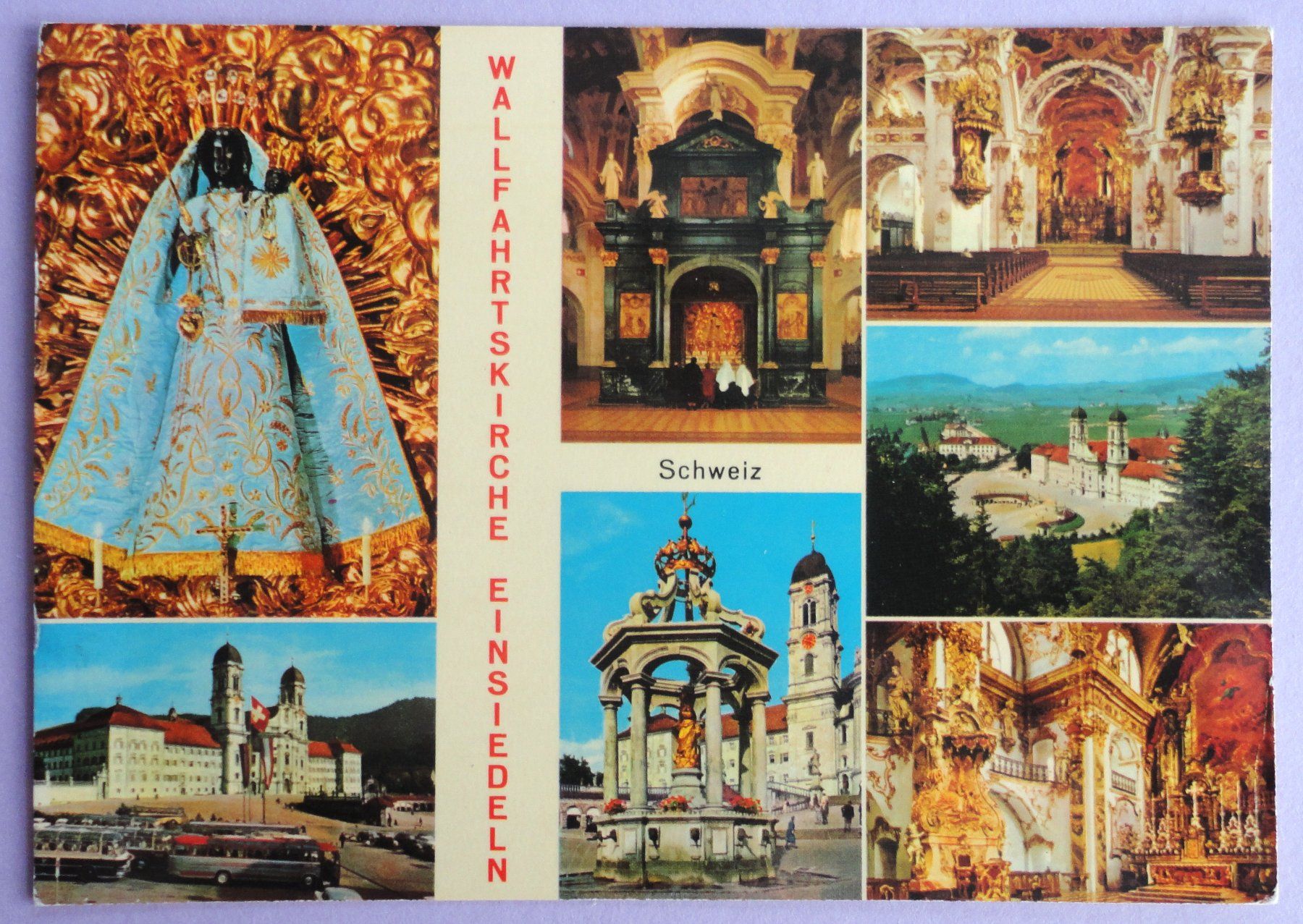 Ansichtskarten: Wallfahrtskirche Einsiedeln – Gebraucht aus Fétigny von Billy2miny