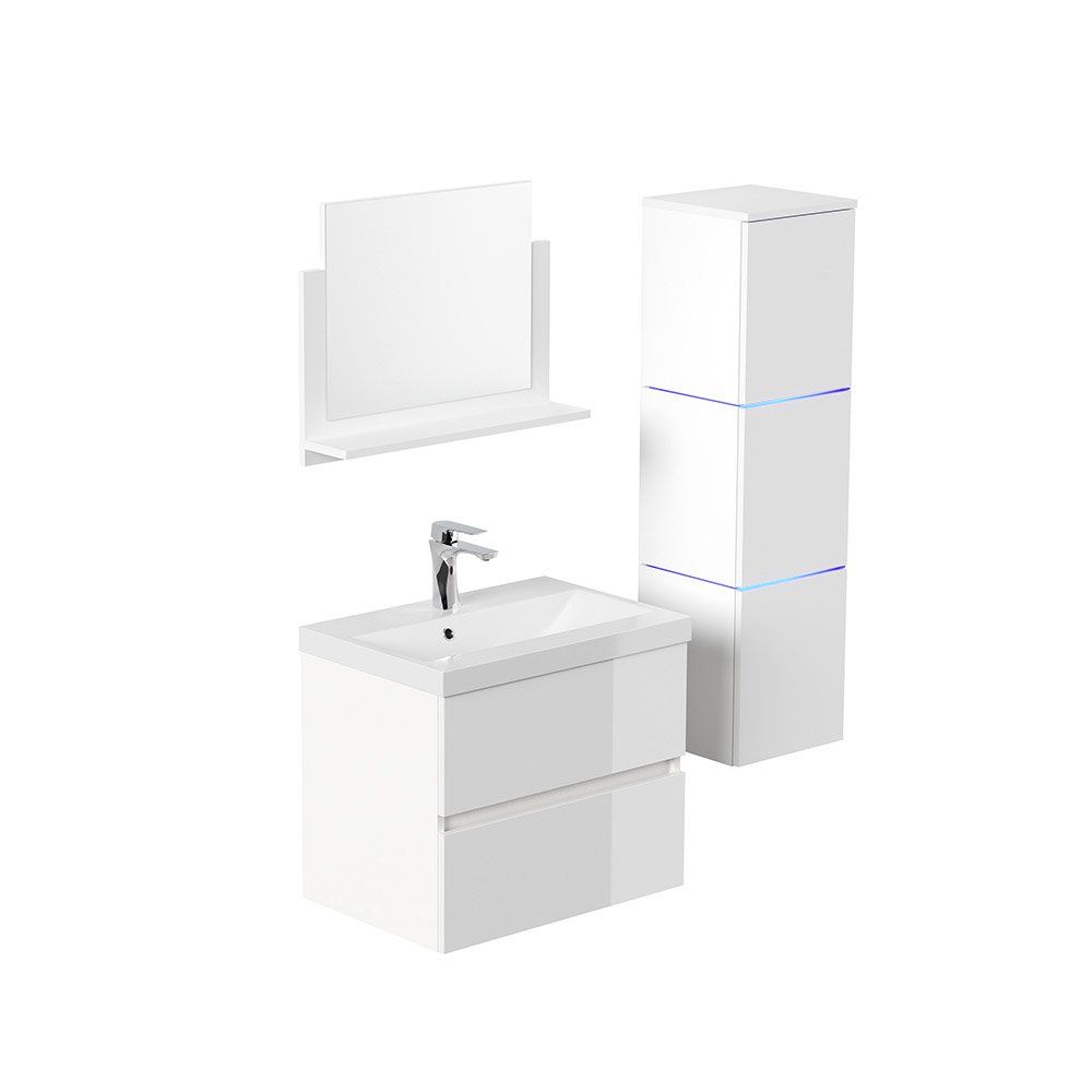 Mobili per bagno: LED Badmöbel WANGEN Deluxe - L Weiss – Nuovo e nell'imballaggio originale da Wallenwil venduto da toesstal-vertrieb 2