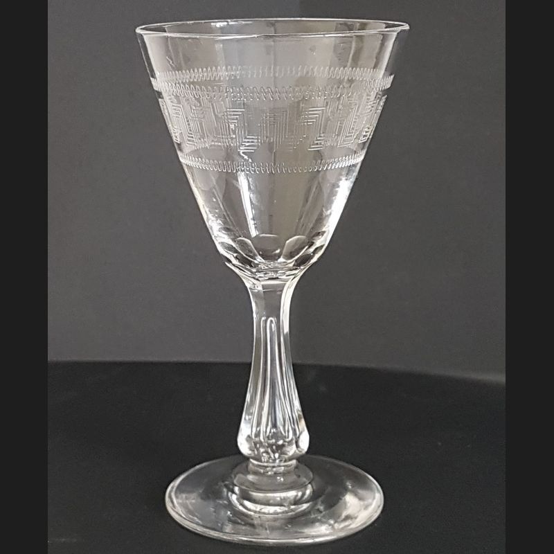 Verres: Antikes Glas Gravurdekor Mäanderband um 1900 – D'occasion à Kaltbrunn par Lexus3