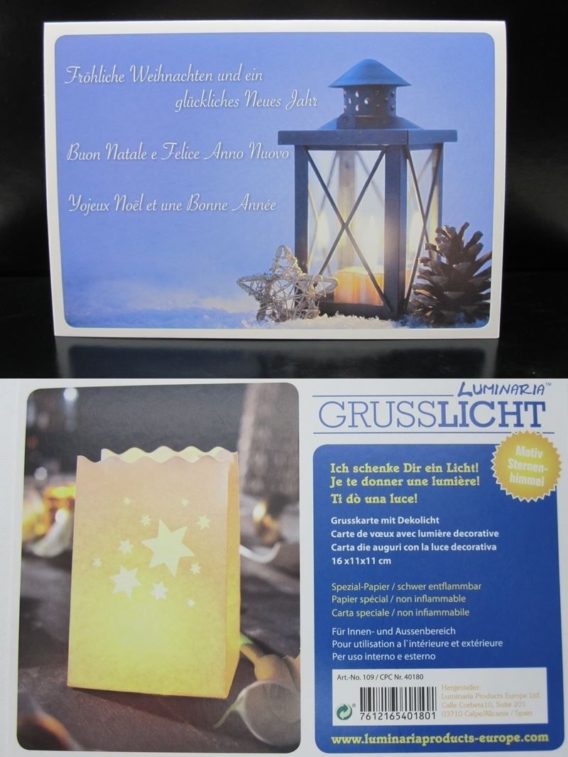 Cartoline: Lichttüten-Festtagskarte "Laterne" – Nuovo e nell'imballaggio originale da Wettingen venduto da kochshop 2