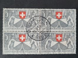 1951, Pro Patria 4er Block mit Abarten 