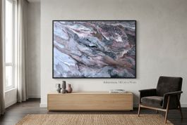 POSITIFF ART: XL Neu Abstraktes Gemälde Malerei Bild SILBER