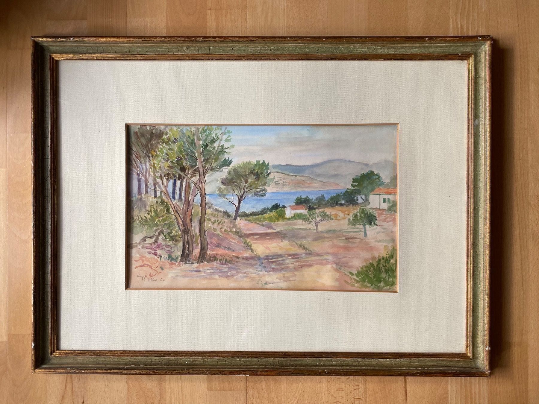 Poster & Bilder: Altes Aquarell Elba Hans Jäggi – Gebraucht aus Rünenberg von Fendi02