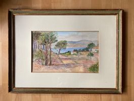 Altes Aquarell Elba Hans Jäggi