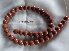 schöne "Goldfluss" Perlen 10mm - 1 Strang