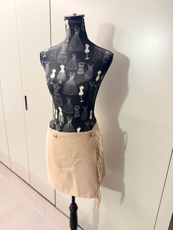 Daniela Drei Minirock, rock mit Fransen, Beige, Top!...