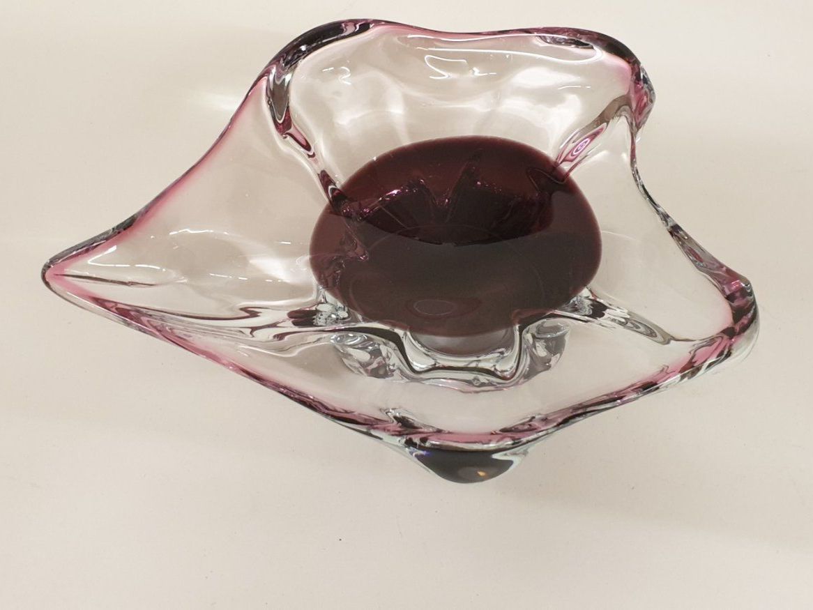 Piatti di portata: Schwere Glasschale Blattform – Usato da Emmen venduto da Brockofsky 1