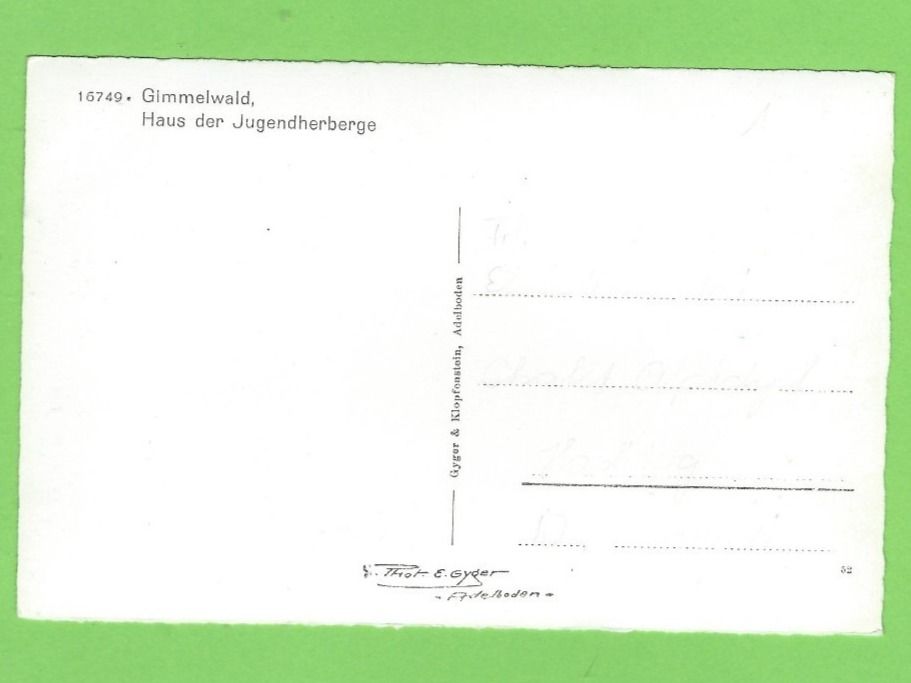 Ansichtskarten: Gimmelwald, Haus der Jugendherberge – Gebraucht aus Zürich von t24_de 1