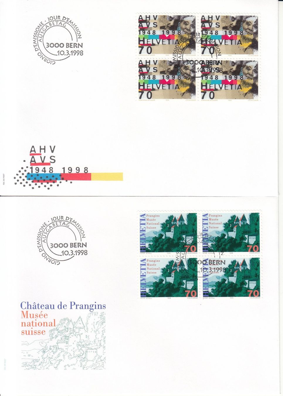 Tutti i francobolli: SBK 940 - 942  im 4er-Block FDC – Usato da Bürglen TG venduto da StampGraf 1