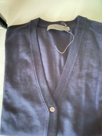 Bally neuwertige Damen Blaue  Wolle Strickjacke
