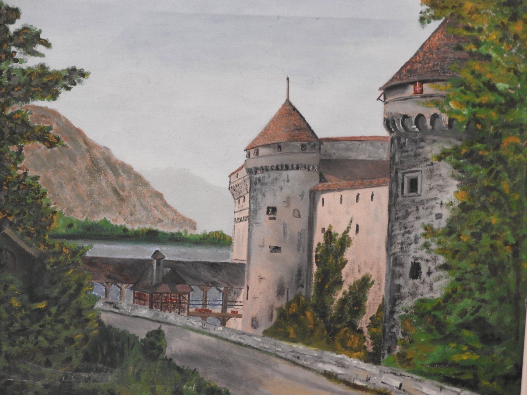 Gemälde: Oelbild - Schloss Chillon – Gebraucht aus Stetten AG von Brissago25 1