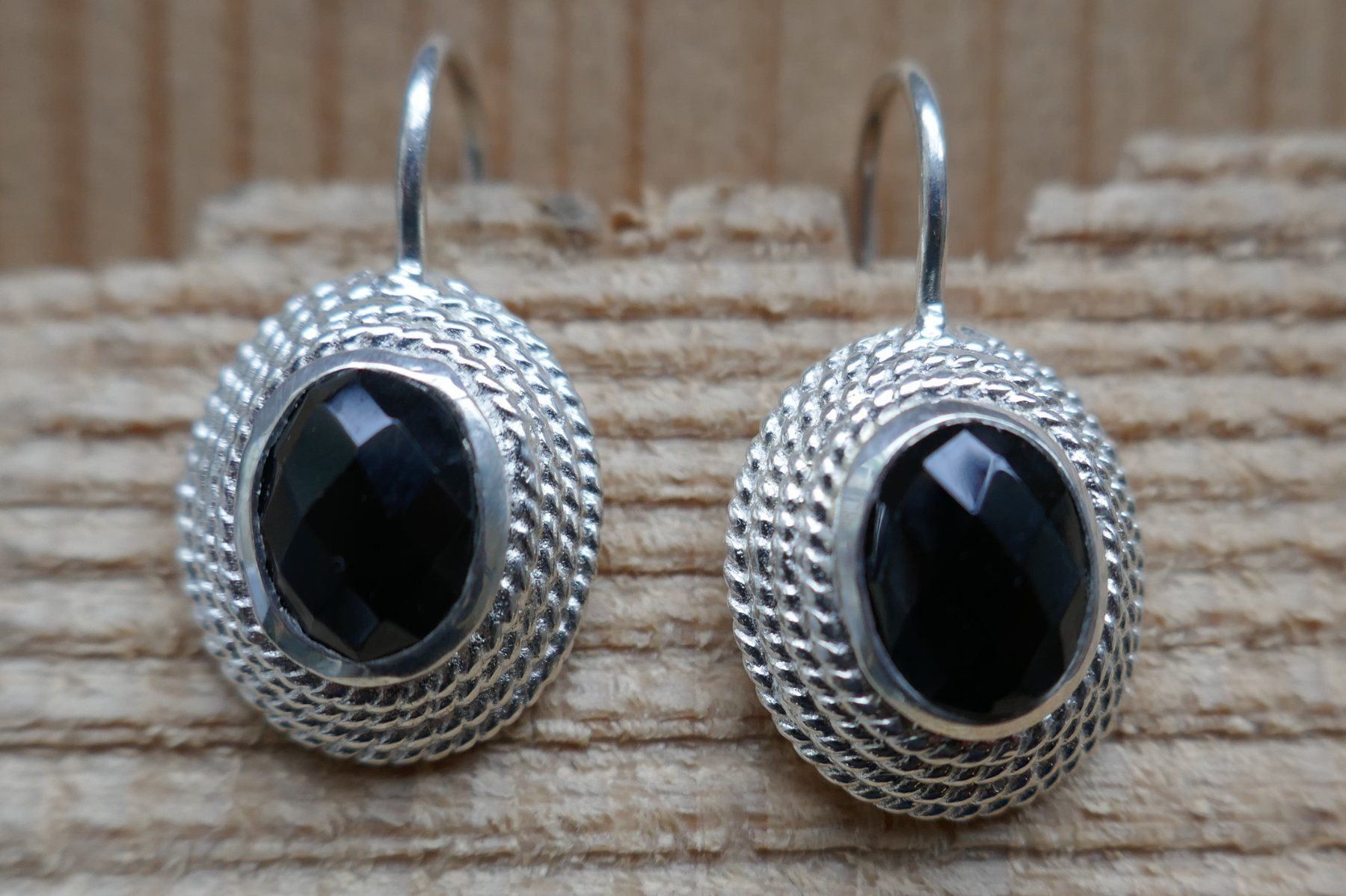 Orecchini pendenti & Orecchini a lobo: Ohrhänger in Silber mit Onyx – Nuovo (secondo la descrizione) da Arboldswil venduto da estrella925