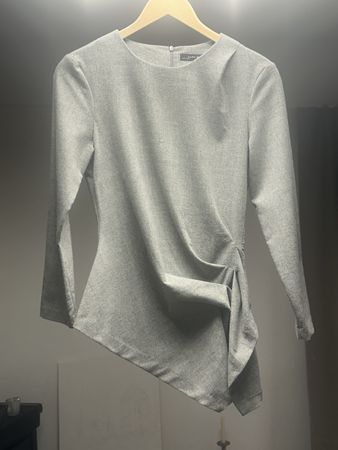 Zara Wool Asymmetric Draped Top size S