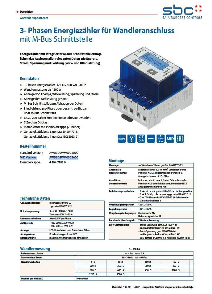 Misurare: SAIA Energiezähler AWD3D5WM00C3A00 – Usato da Thielle venduto da urs_8lzn 3