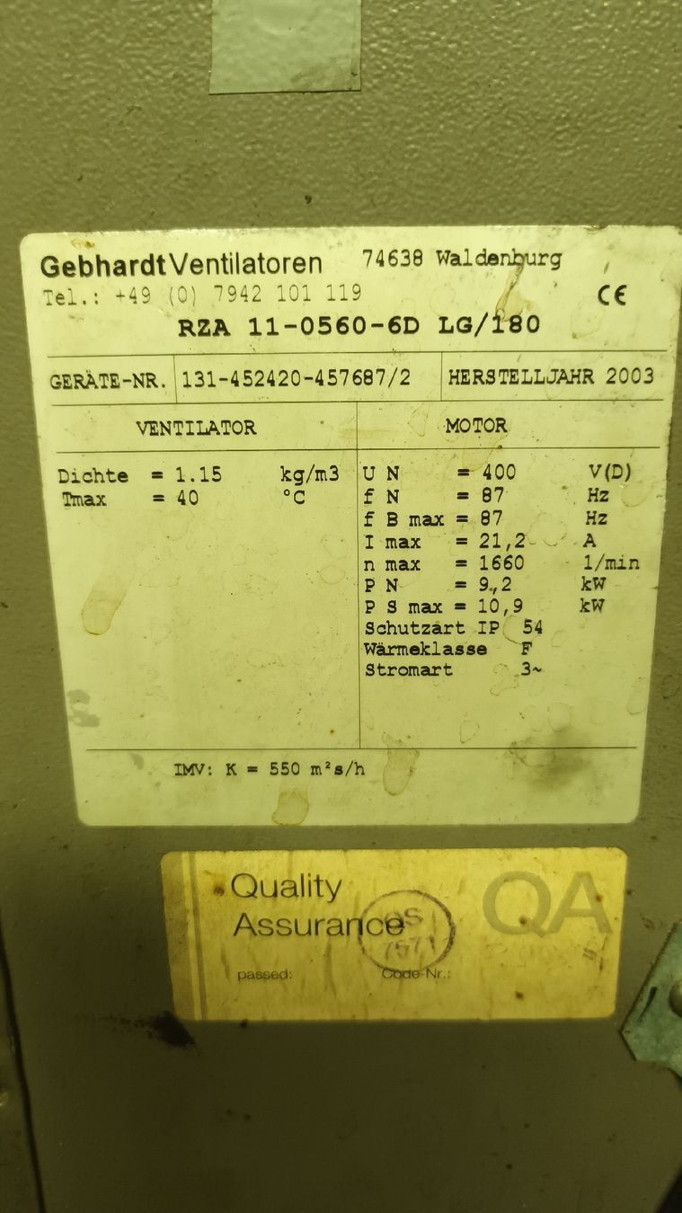 Ventilatori: Ventilator Masse ca 78x95x105 cm – Usato da Schüpbach venduto da Repeller66 3