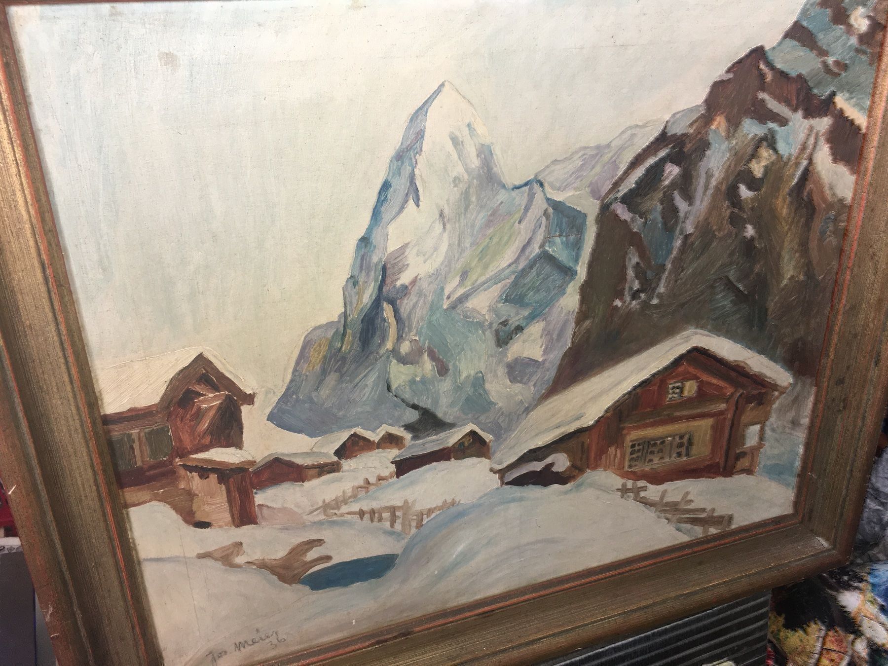 Dipinti: Winterlandschaft J. Meier 1936 – Usato da Kriens venduto da Clevero