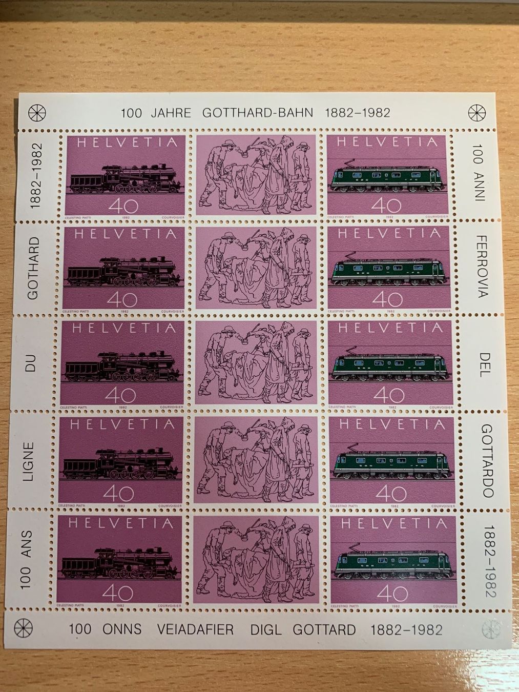 Alle Briefmarken: Gotthard Bahn 100 Jahre Briefmarken 1882-1982 – Neu (gemäss Beschreibung) aus Ibach von lisch3