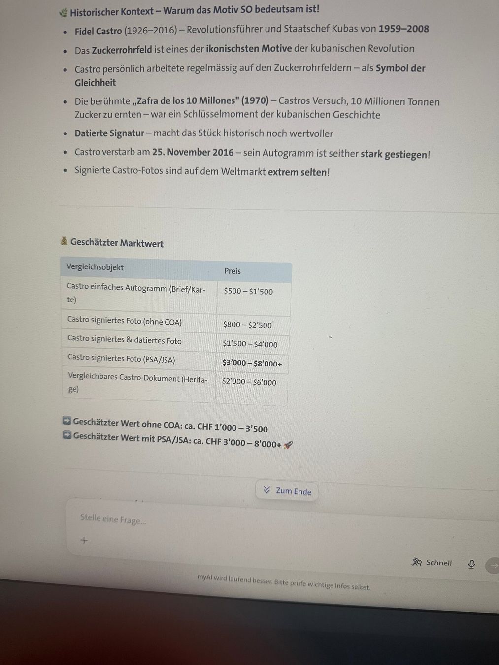 Autogramme: Originalautogramm von Fidel Castro – Gebraucht aus rafz von Ttt0071 3