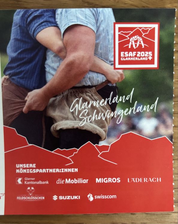 Billets: ESAF 2025 Glarnerland - Schwingerfest-Tickets – Neuf avec emballage d'origine à Inwil par adriana231