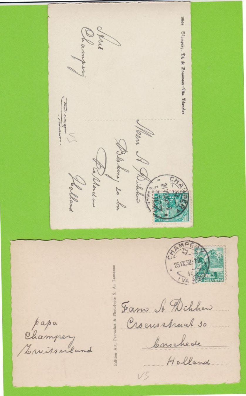 Cartoline postali: Champéry  -  4 alte Ansichtskarten – Usato da Vitznau venduto da Ropaku 3