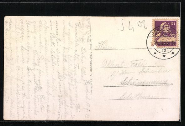 Cartoline postali: Rorschach, Ortsansicht mit See, Krankenh – Usato da Berlin venduto da bartko-reher 1