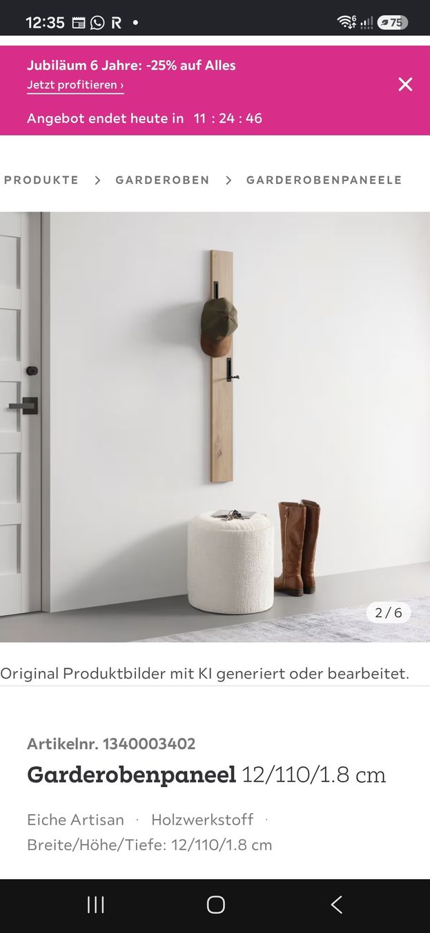 Mömax Garderobe: Diele Garderobe Artisaneiche – Neu und originalverpackt aus Schaffhausen von ricmivo
