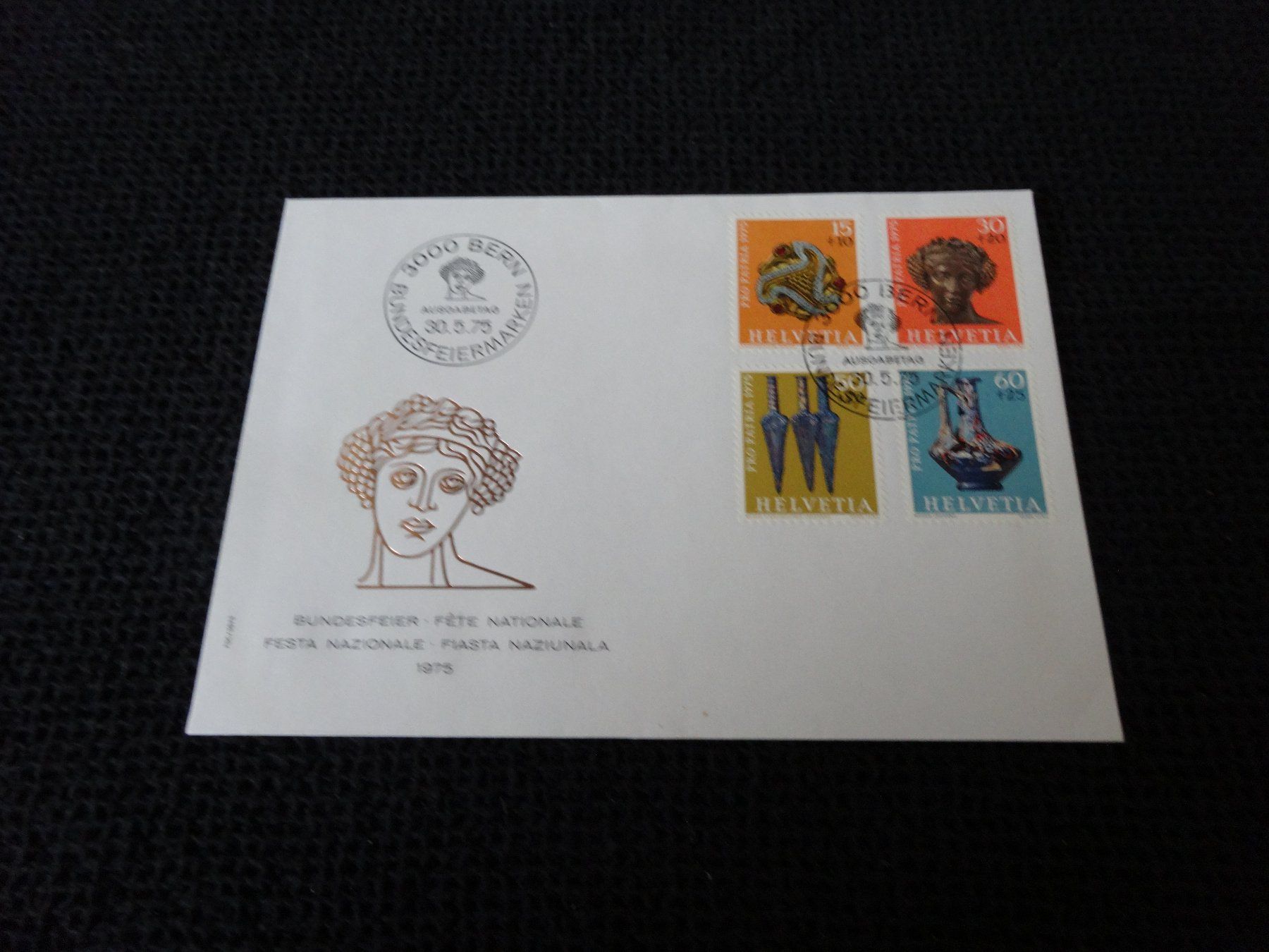 Tutti i francobolli: Sonderbrief  Bundesfeier  30.5.1975 – Usato da Neerach venduto da jenny062