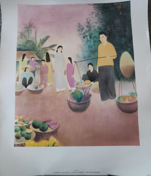 Poster Druckgrafik Kunstdruck Dinh-Tho Früchtemarkt Vintage | Kaufen ...