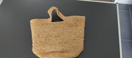 Shopper / Strandtasche aus geflochtener Jute / Naturfaser