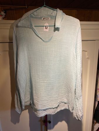 LAMNGARM BLUSENKLEID -MUSSELINSTOFF,TÜRKIS