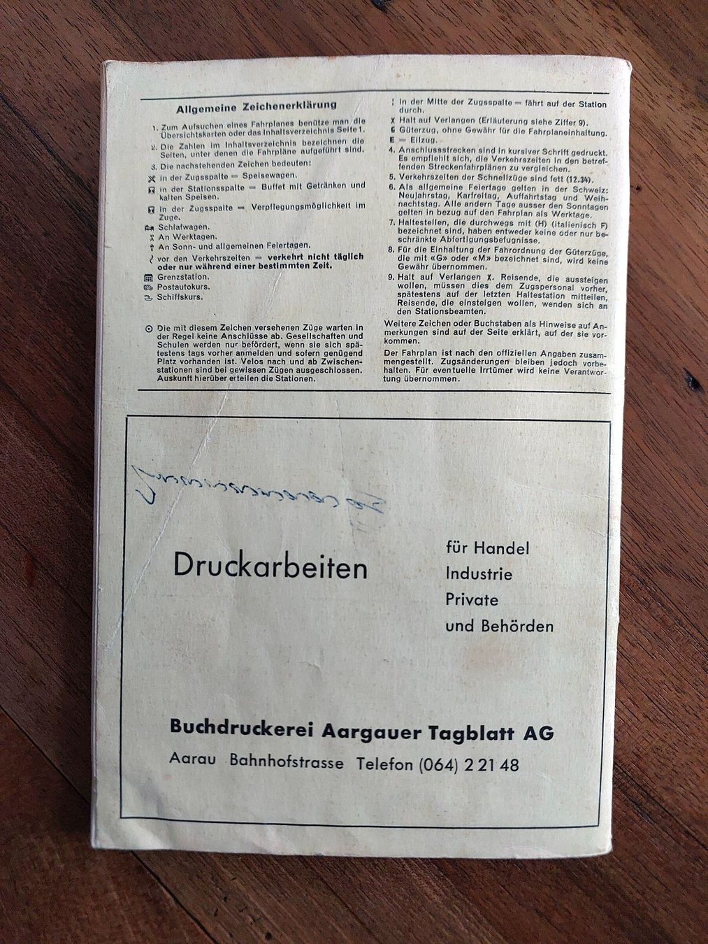 Riviste & Magazine: SBB Fahrplan 1956 bis 1957 Aargauer Tagblatt – Usato da Schönenwerd venduto da Steidi 8