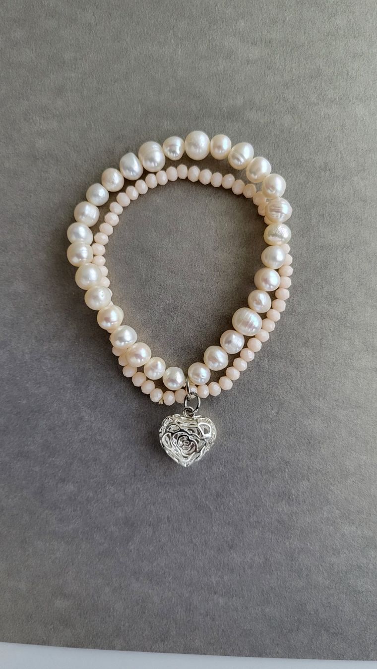 Bracciali & Braccialetti: Perlenarmband mit Silberherzli 925 – Nuovo (secondo la descrizione) da Turgi venduto da rut_p556