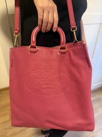 Prada Ledertasche Fucsia Gross ORIGINAL