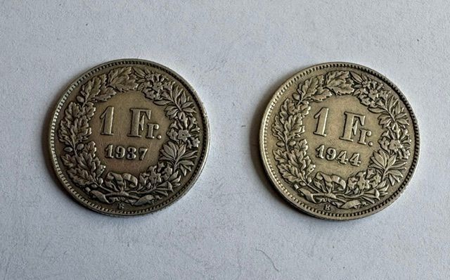 Tutti le monete: 2 x 1 Franken Münze – Usato da Zürich venduto da T62om