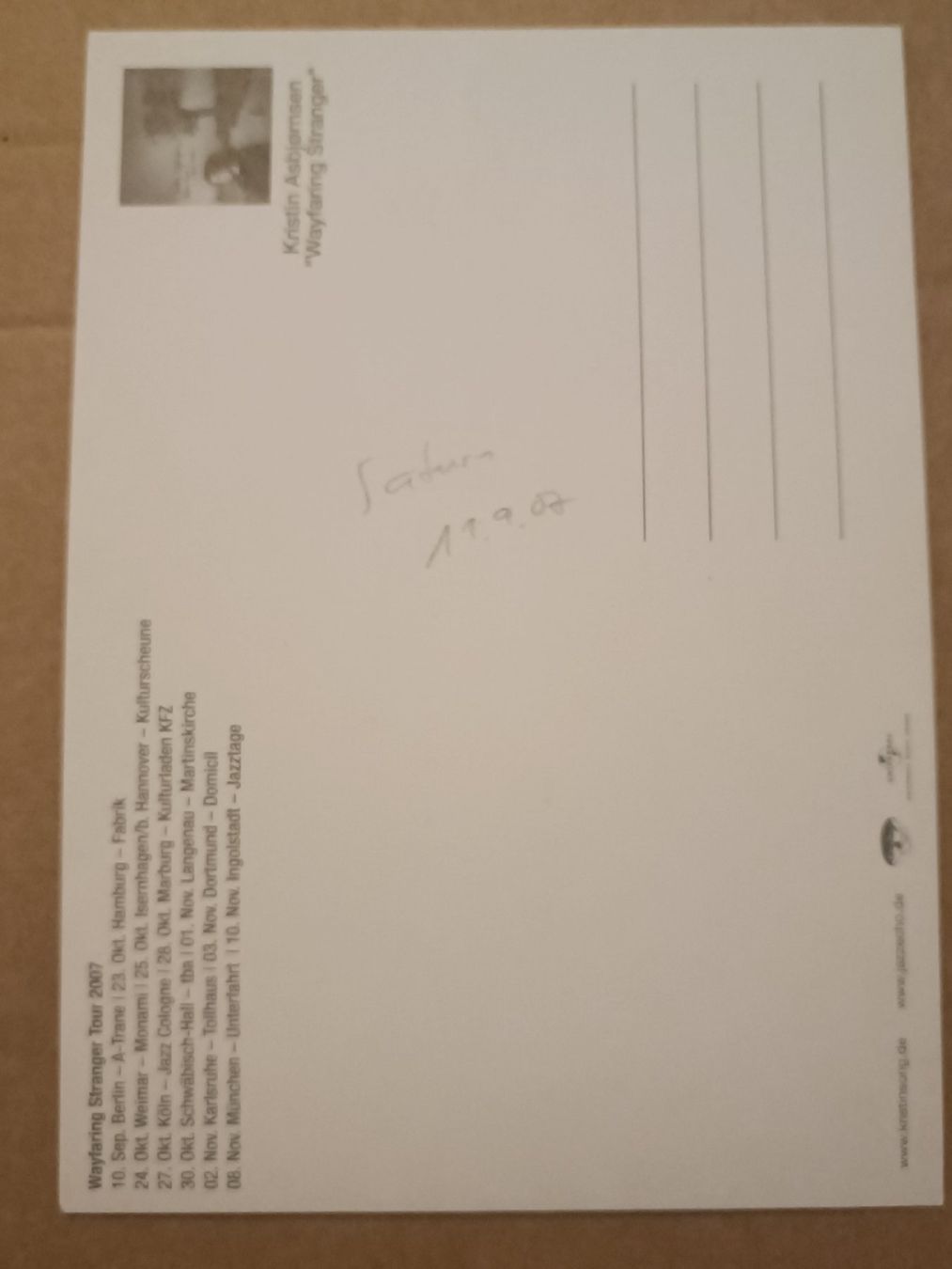 Autogramme: Kristin Asbjørnsen - handsigniert – Gebraucht aus Menziken von Artographs 1