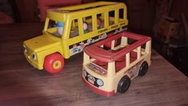 Fisher Price Schulbus und Minibus 60er jahre