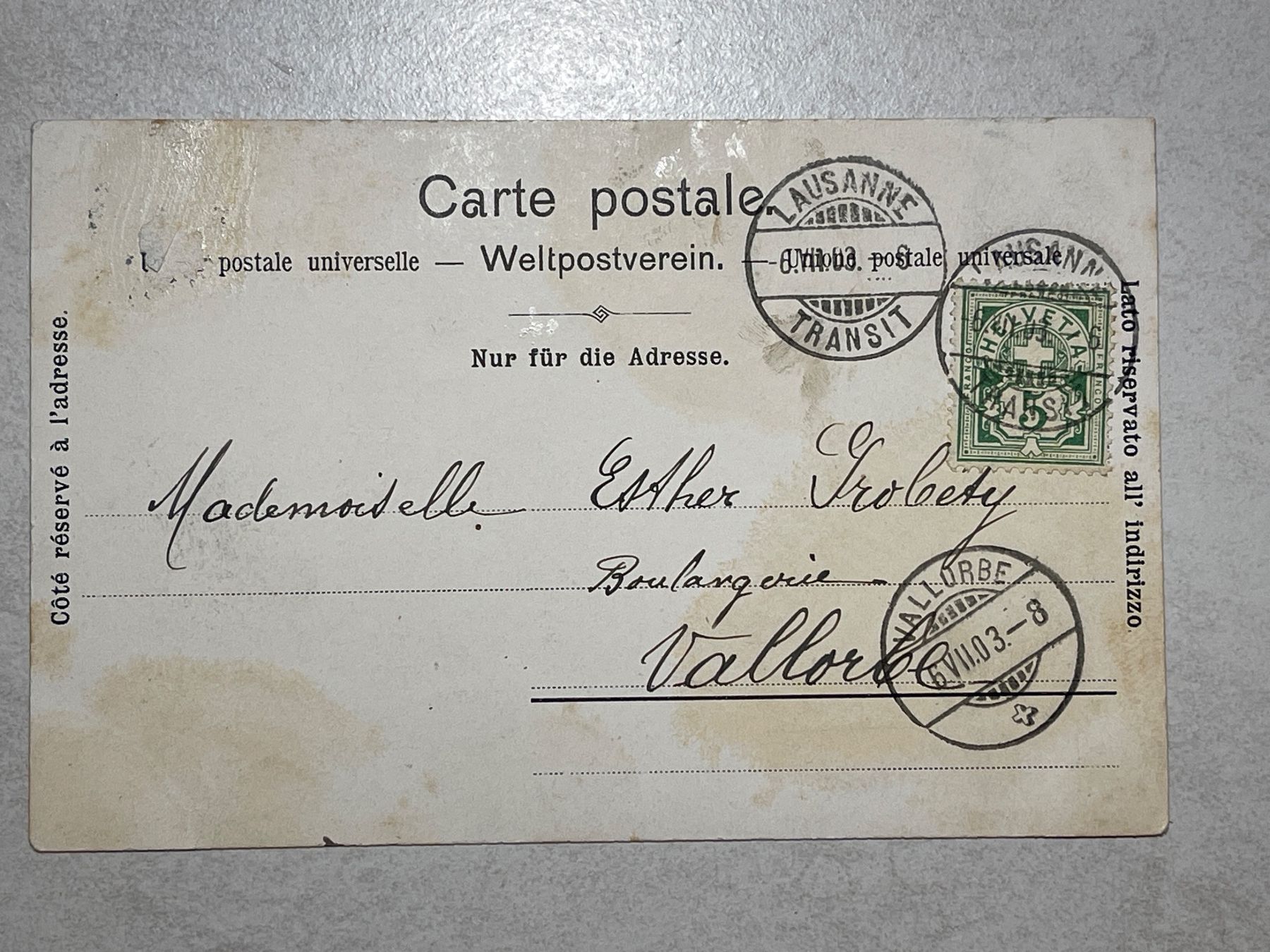 Cartoline postali: Ouchy Tour Haldimand, – Usato da Strengelbach venduto da Aschatan5 1