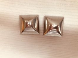 Vintage Clipohrringe, silberfarben, quadratisch, Top!