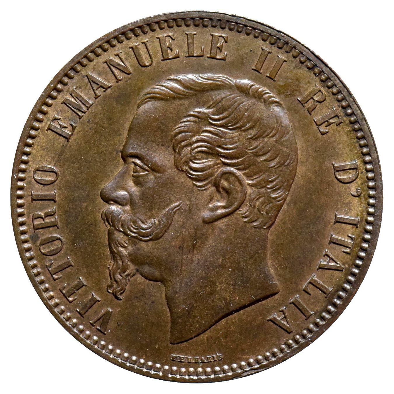 Alle Münzen: Italien, 10 Centesimi 1863 – Gebraucht aus Lugano von Numisartes 1