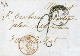 1859, PORRENTRUY, Brief m. Inhalt nach Belfort, Ankunftstmp.