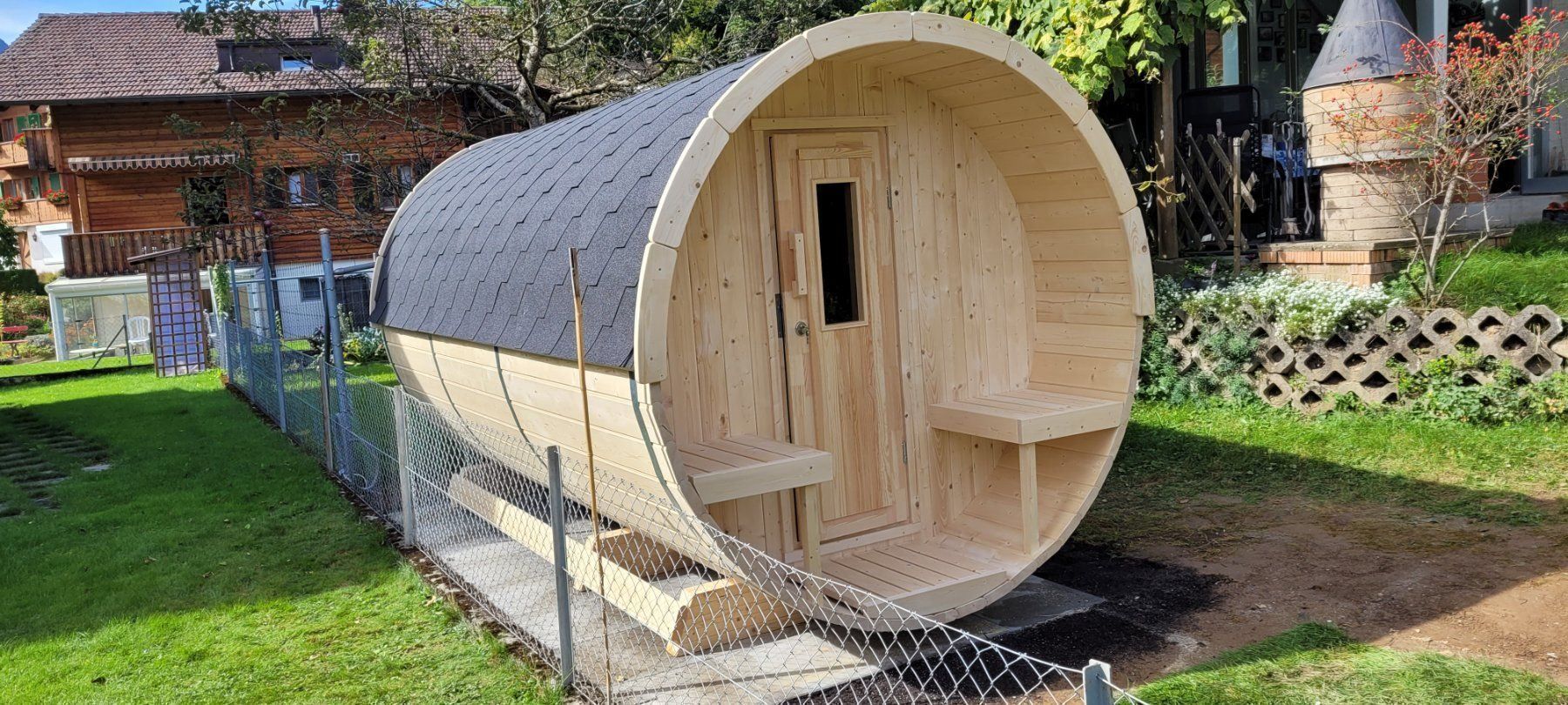 Sauna & Accessori: Fass-Sauna mit Vorraum – Nuovo e nell'imballaggio originale da Diepflingen venduto da Der_billige_max 1