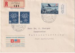 TOP Flugpost und PJ- 2.V. 1947 -Ausgabetag++++