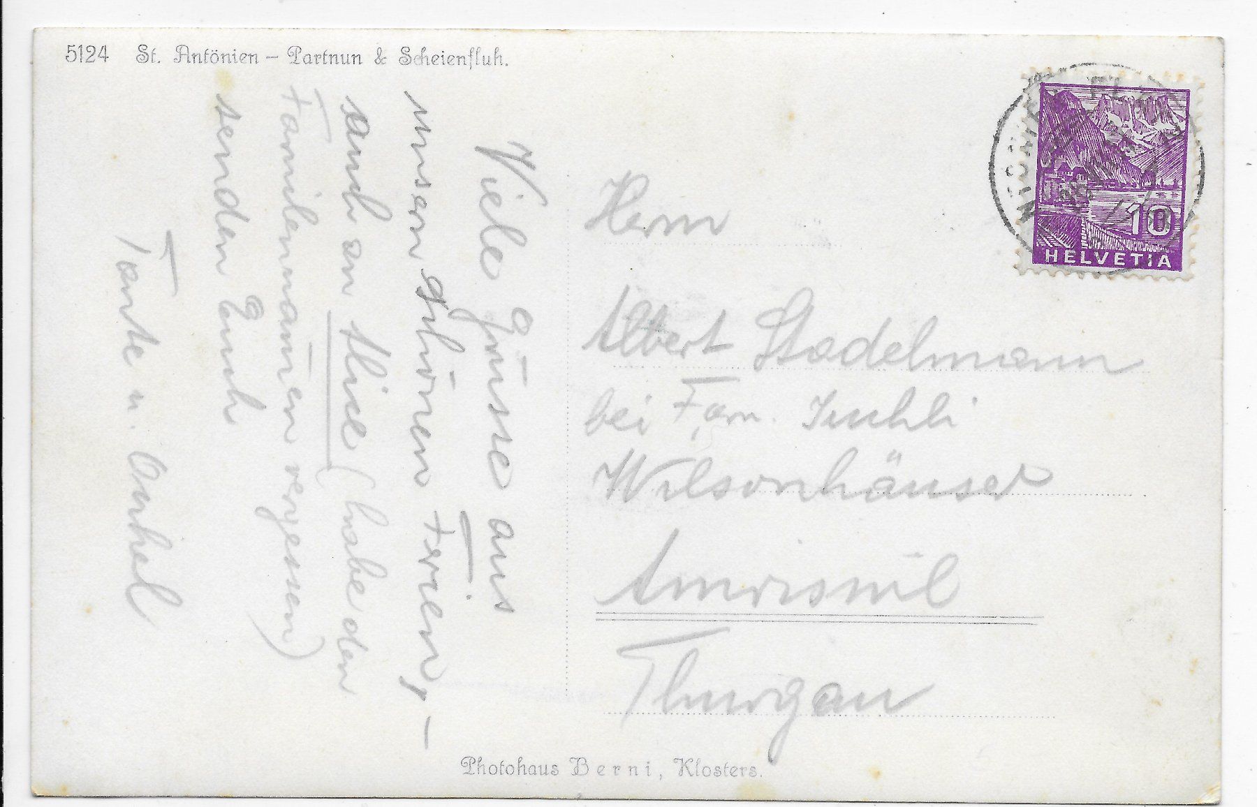 Cartoline postali: St.Antönien-Partnun & Scheienfluh – Usato da Hefenhofen venduto da Richsalz 1